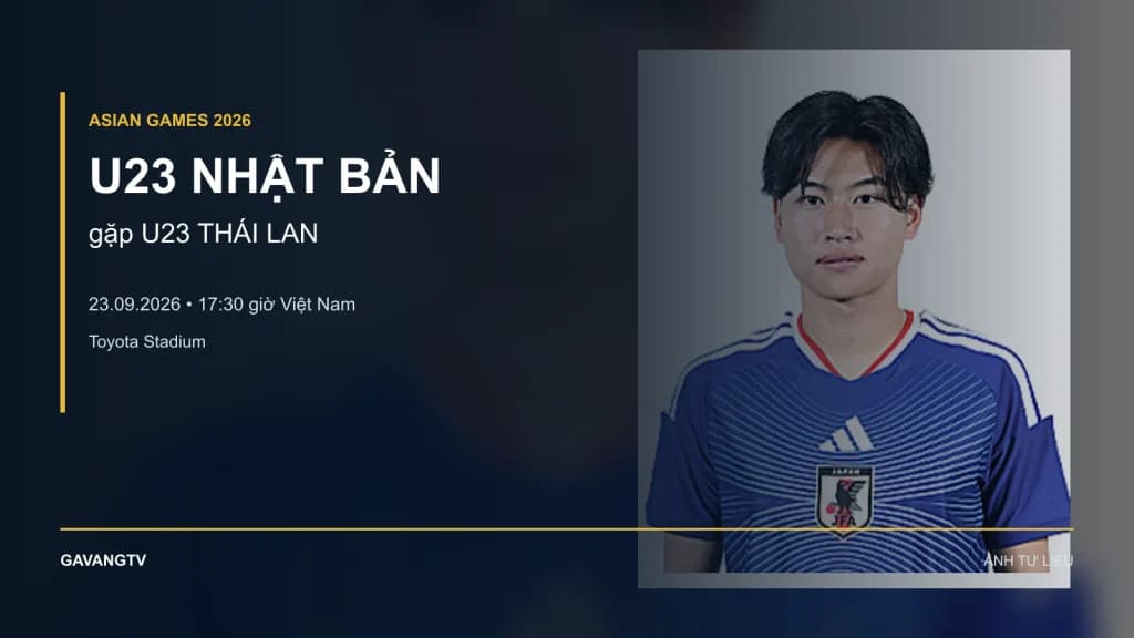 Ảnh tư liệu cầu thủ U23 Nhật Bản Rion Ichihara trong danh sách Asian Games 2026